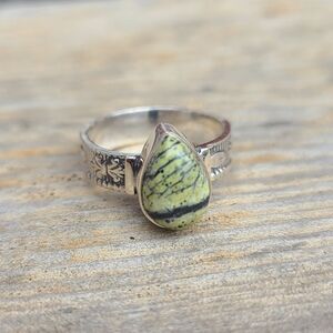 Natural Serpentine 925 Ring